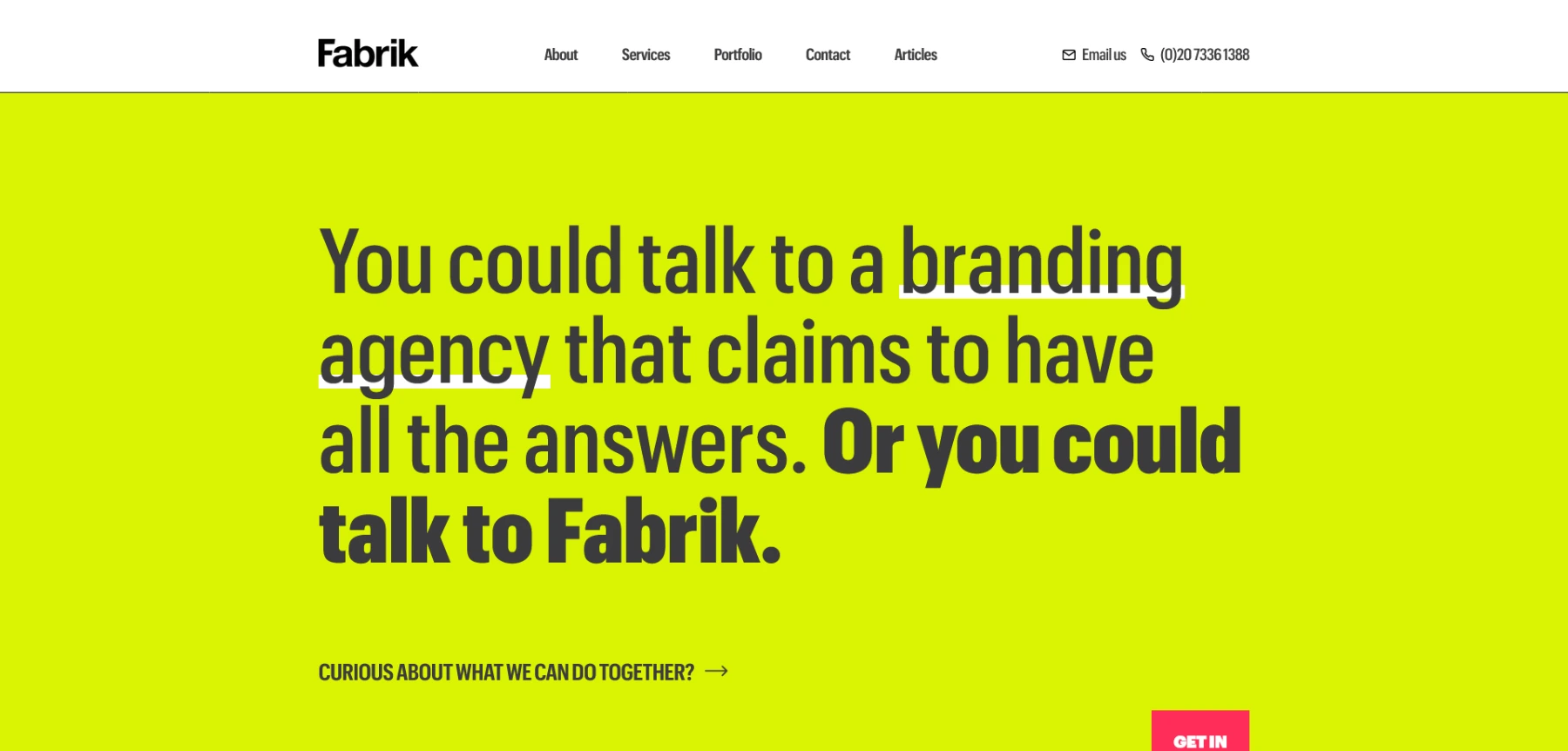 Fabrik Brands homepage